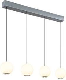 GLOBO Pendelleuchte grau Opal Metall Glas B/H/T/L: 