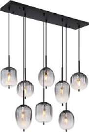 GLOBO Pendelleuchte mattschwarz Glas Metall B/H/T: 