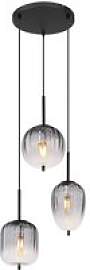 GLOBO Pendelleuchte mattschwarz Glas Metall H/D:
