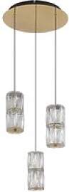 GLOBO Pendelleuchte mattschwarz klar gold Glas