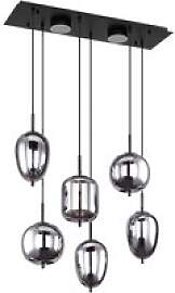 GLOBO Pendelleuchte mattschwarz Metall Acryl Glas
