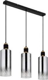 GLOBO Pendelleuchte mattschwarz Rauch braun Glas