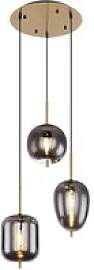 GLOBO Pendelleuchte messing Metall Glas H/D: ca.