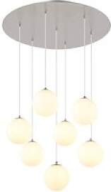 GLOBO Pendelleuchte nickel matt Opal schwarz