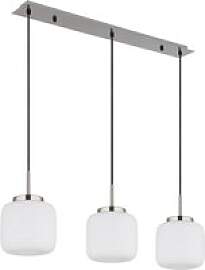 GLOBO Pendelleuchte nickel matt schwarz Opal