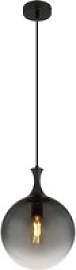 GLOBO Pendelleuchte Rauch mattschwarz Metall Glas