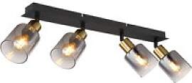 GLOBO Spot Hollsy schwarz Rauch Metall Glas B/H/L: 