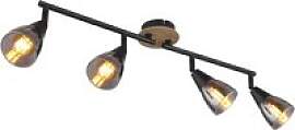 GLOBO Spot Mubby schwarz Rauch Metall Glas B/H/L: