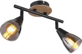 GLOBO Spot Mubby schwarz Rauch Metall Glas B/H/L: