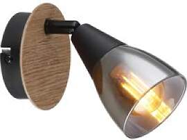 GLOBO Spot Mubby schwarz Rauch Metall Glas B/L: