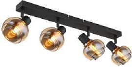 GLOBO Spot Tokki schwarz Rauch Metall Glas B/H/L: