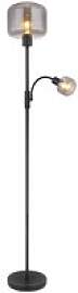 GLOBO Stehlampe grau mattschwarz Metall Glas H/D: