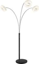 GLOBO Stehlampe klar schwarz Metall Acryl Glas
