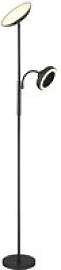 GLOBO Stehlampe mattschwarz Chrom Metall