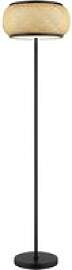 GLOBO Stehlampe natur mattschwarz Metall Bambus