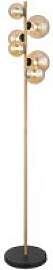 GLOBO Stehlampe RIHA schwarz amber messing Glas