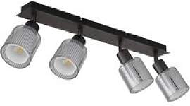 GLOBO Strahler Chrom schwarz Metall Glas B/H/L: