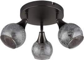 GLOBO Strahler schwarz Chrom Glas Metall B/H/L:
