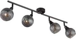 GLOBO Strahler schwarz Chrom Metall Glas B/H/L: