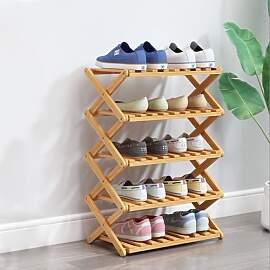 Glsety Schuhregal aus Bambus mit 5 Ebenen,