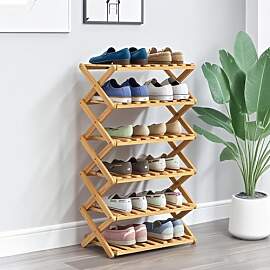 Glsety Schuhregal aus Bambus mit 6 Etagen,