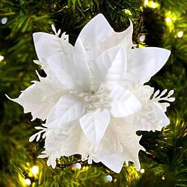 GL-Turelfies 12 STK. Glitzer Weihnachtsblumen