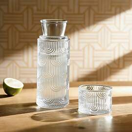 Gluckigluck Glaskaraffe mit Deckel, Wasserkaraffe