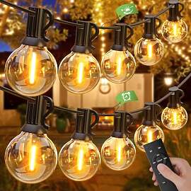 GLUROO Lichterkette Außen Dimmbar 45.7M, Outdoor
