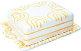 Gmundner Keramik Gelbgeflammt Butterdose 250 g