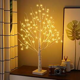 Gobesty LED Baum, Birke Lichterbaum Innen mit 144