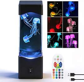 Gobesty Quallen Lampe, LED Lavalampe Quallen mit 7 