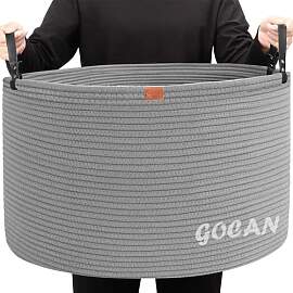 GOCAN XXXL Aufbewahrungskorb Groß Korb Baumwolle
