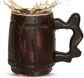 GoCraft Handgefertigter Holz-Bierkrug mit 530 ml