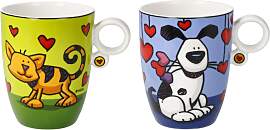 Goebel Porzellan Tasse Love Dog & Love Cat 400 