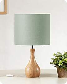GOEBLESON Nachttischlampe aus Holz, Grüne