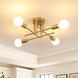 Goeco Gold Deckenleuchte Kronleuchter Vintage,