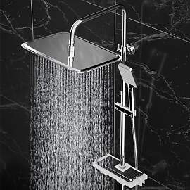 Görbach Regendusche Duschsystem mit Duschablage,