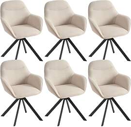 Goeurvant Drehbare Esszimmerstühle 6er Set mit