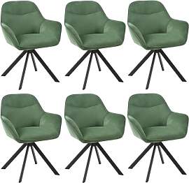 Goeurvant Drehstuhl Esszimmer 6er Set Samt Grün