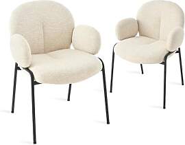 Goeurvant Esszimmerstühle 2er Set Beige mit
