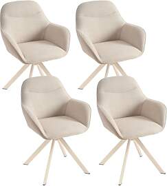 Goeurvant Esszimmerstühle Drehbar 4er Set mit