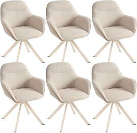 Goeurvant Esszimmerstühle Drehbar 6er Set mit