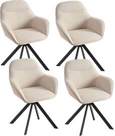 Goeurvant Esszimmerstühle drehbar Beige 4er Set