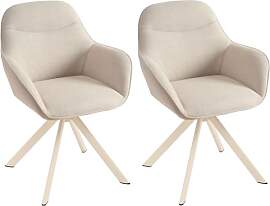 Goeurvant Esszimmerstuhl Beige mit Armlehne 2er