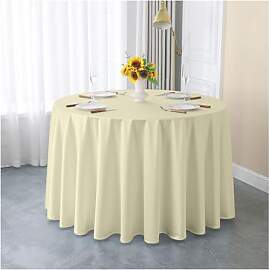 GOEXCPL Einfarbige runde Satin-Tischdecke