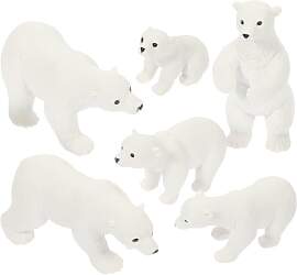 Gogogmee Miniatur Eisbär Figuren 6 Stück Weiße