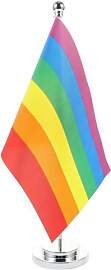 Gogogmee Regenbogen Flagge Tischaufsteller Aus