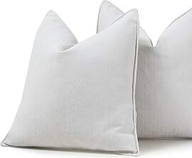 GOIEHIR 45x45 Beige Chenille Kissenbezüge