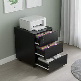 GOKHOMX Rollcontainer mit 3 Schubladen,