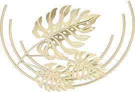 Gold Blatt Wand Deko, 24x17cm 3D Stereo Blätter